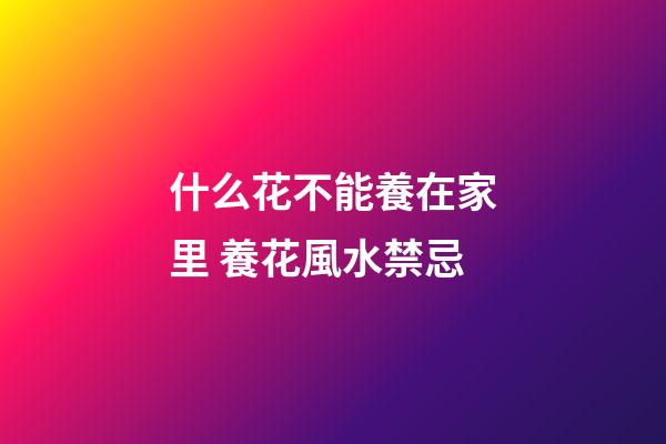 什么花不能養在家里 養花風水禁忌